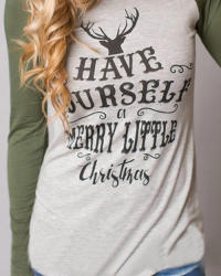  Christmas Print Long Sleeves T-shirt