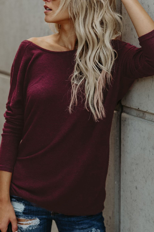  Sexy Round Neck Backless Red Polyester T-shirt