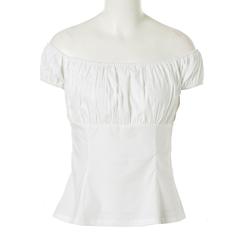 Slim white tops sell solid colors with short sleeves shirts #94937