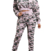 Euramerican Hooded Collar Printed Patchwork Pink Qmilch Two-piece Pants Set Euramerican Hooded Collar Printed Patchwork Pink Qmilch Two-piece Pants Set