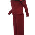 Leisure Hooded Collar Patchwork Wine Red Cotton Two-piece Pants Set Leisure Hooded Collar Patchwork Wine Red Cotton Two-piece Pants Set
