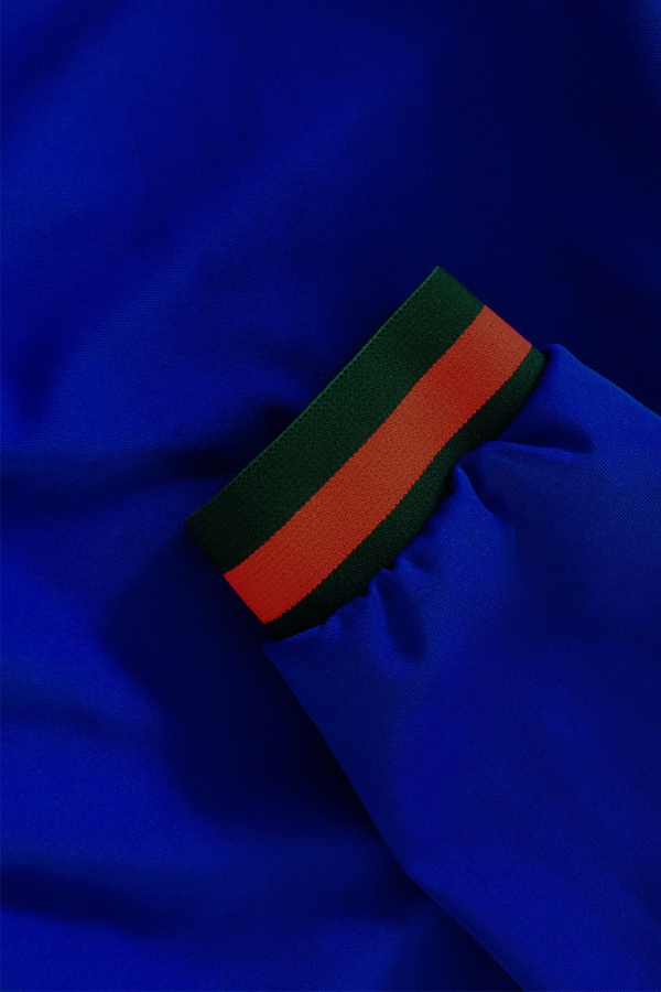  Leisure Round Neck Falbala Design Blue Knitting Two-piece Pants Set