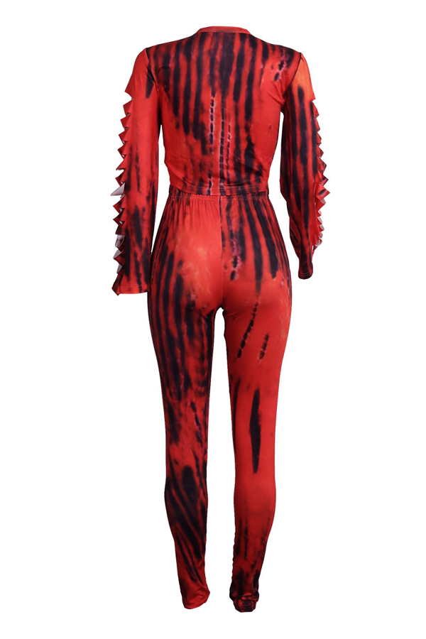  Leisure Round Neck Hollow-out Blending Two-piece Pants Set