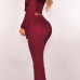Sexy Bateau Neck Knot Design Wine Red Cotton Two-piece Pants Set Sexy Bateau Neck Knot Design Wine Red Cotton Two-piece Pants Set