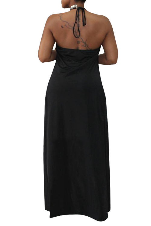  Sexy Hollow-out Black Cotton Two-piece Pants Set