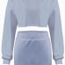 Sexy Round Neck Long Sleeves Grey Cotton Two-piece Skirt Set Sexy Round Neck Long Sleeves Grey Cotton Two-piece Skirt Set