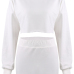  Sexy Round Neck Long Sleeves White Cotton Two-piece Skirt Set