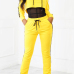 Yellow Cotton Blends Pants Plain Turndown Collar Long Sleeve Casual Two Pieces Yellow Cotton Blends Pants Plain Turndown Collar Long Sleeve Casual Two Pieces