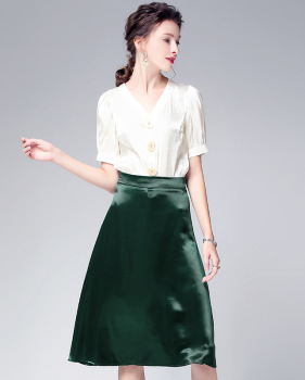 2019 summer European and American women's new top + skirt two-piece suit #94975 2019 summer European and American women's new top + skirt two-piece suit #94975