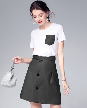 2019 summer European and American women's new top + skirt two-piece suit #94978 2019 summer European and American women's new top + skirt two-piece suit #94978