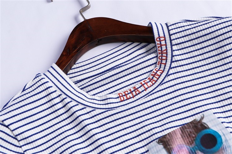 2019 summer new women's striped top two-piece casual suit fashion bib #94988