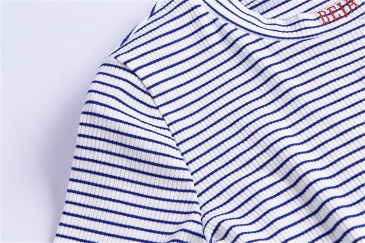 2019 summer new women's striped top two-piece casual suit fashion bib #94988