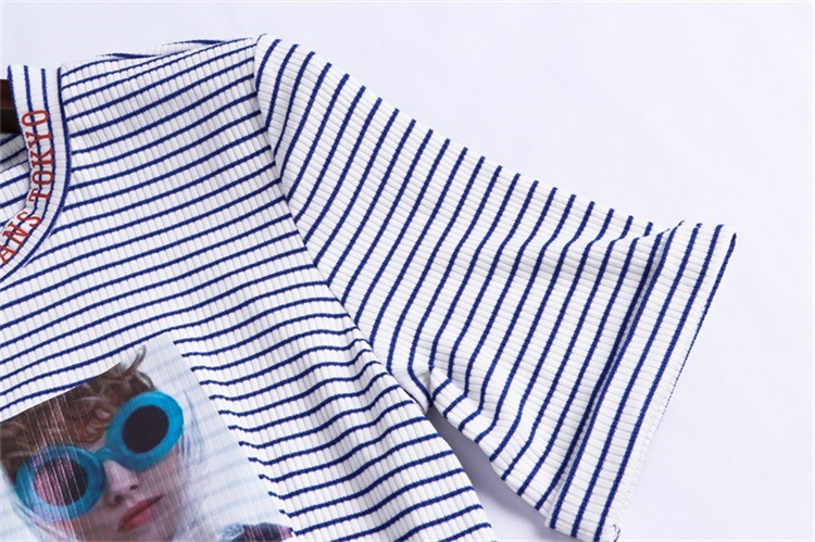 2019 summer new women's striped top two-piece casual suit fashion bib #94988