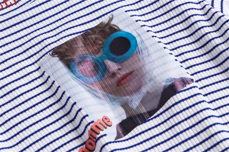 2019 summer new women's striped top two-piece casual suit fashion bib #94988