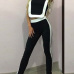 Black Cotton Pants Color Block Sleeveless Casual Two Pieces Black Cotton Pants Color Block Sleeveless Casual Two Pieces