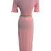 Cheap Fashion O Neck Short Sleeves Lantern Skirt Pink Blending Ankle Length Dress Cheap Fashion O Neck Short Sleeves Lantern Skirt Pink Blending Ankle Length Dress