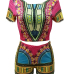 Ethnic Style Round Neck Short Sleeves Printed Qmilch Two-piece Shorts Set Ethnic Style Round Neck Short Sleeves Printed Qmilch Two-piece Shorts Set