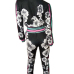 Euramerican Long Sleeves Print Black Polyester Two-piece Pants Set(Jacket+Pants) Euramerican Long Sleeves Print Black Polyester Two-piece Pants Set(Jacket+Pants)
