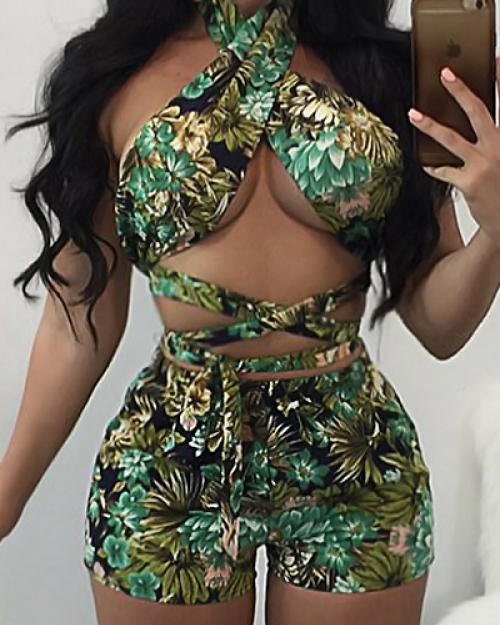 Euramerican Sexy Backless Green Milk Fiber Two-piece Swimwear Euramerican Sexy Backless Green Milk Fiber Two-piece Swimwear