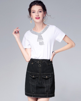 European and American women's 2019 summer new top + skirt two-piece suit #94965 European and American women's 2019 summer new top + skirt two-piece suit #94965