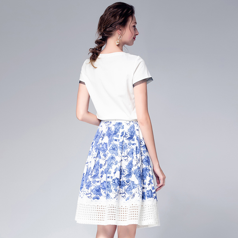 European and American women's 2019 summer new top + skirt two-piece suit #94966