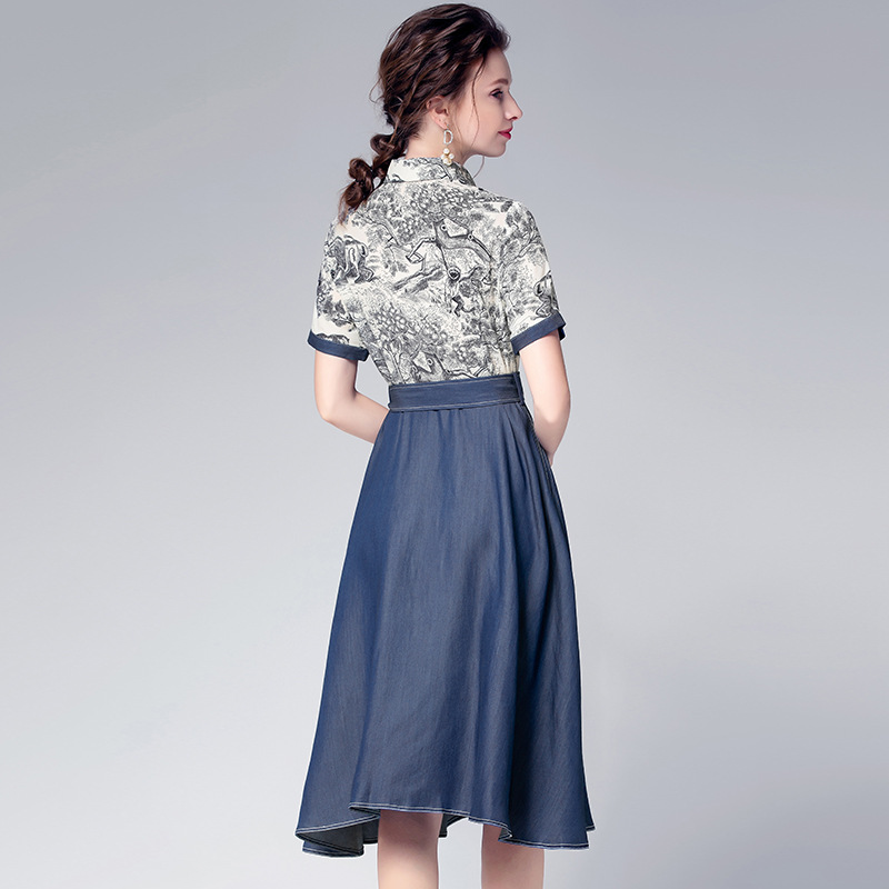 European and American women's 2019 summer new top + skirt two-piece suit #94967