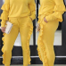 Fashionable Round Neck Ruched Yellow Blending Two-piece Pants Set Fashionable Round Neck Ruched Yellow Blending Two-piece Pants Set
