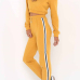 Leisure Hoode Collar Patchwork Yellow Cotton Two-piece Pants Set Leisure Hoode Collar Patchwork Yellow Cotton Two-piece Pants Set
