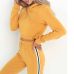 Leisure Hoode Collar Patchwork Yellow Cotton Two-piece Pants Set Leisure Hoode Collar Patchwork Yellow Cotton Two-piece Pants Set