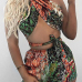 Multi Polyester Shorts Print V Neck Sleeveless Sexy Two Pieces Multi Polyester Shorts Print V Neck Sleeveless Sexy Two Pieces