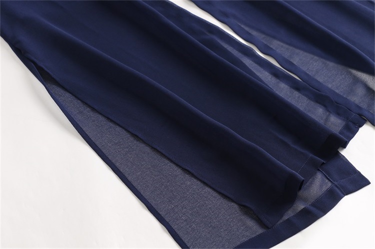 Original design women's 2019 spring new fashion sleeves striped three-piece wide leg pants suit #94995