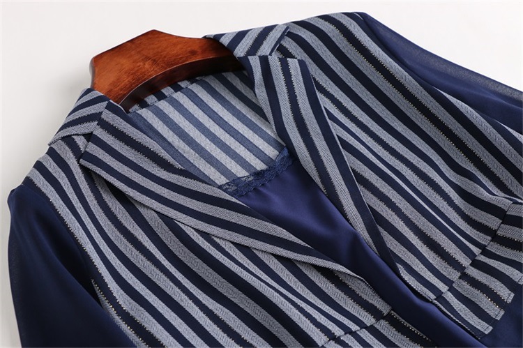 Original design women's 2019 spring new fashion sleeves striped three-piece wide leg pants suit #94995