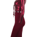 Sexy Mandarin Collar Lace-up Hollow-out Wine Red Polyester Two-piece Skirt Set(Double Side Wear) Sexy Mandarin Collar Lace-up Hollow-out Wine Red Polyester Two-piece Skirt Set(Double Side Wear)
