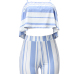 Sexy Spaghetti Strap Sleeveless Striped White Polyester Two-piece Shorts Set Sexy Spaghetti Strap Sleeveless Striped White Polyester Two-piece Shorts Set
