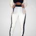 Stylish Long Sleeves Black-white Patchwork Polyester Two-piece Pants Set Stylish Long Sleeves Black-white Patchwork Polyester Two-piece Pants Set