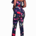 Stylish Rose Printed Blue Healthy Fabric Two-piece Pants Set Stylish Rose Printed Blue Healthy Fabric Two-piece Pants Set