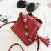 2018 Fashion Scrub Women Bucket Bag Vintage Tassel Messenger Bag High Quality Retro Shoulder Bag Simple Crossbody Bag Tote