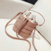 2018 New Tide Solid Color Hollow PU Material Small Fairy Bag Portable Bucket Bag Casual Wild Single Shoulder Messenger Bag