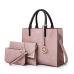 2019 New Women Bags Set 3 Pcs Leather Handbag Women Large Tote Bags Ladies Shoulder Bag Handbag+Messenger Bag+Purse Sac a Main