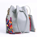 2019 Women PU Leather Shoulder Bag dropshipping Designer Ladies Crossbody messenger Bag Women bag with Colorful Strap Bucket Bag