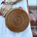 Bali Island Hand Woven Bag Round Bag buckle Rattan  Straw Bags Satchel Wind Bohemia Beach Circle Bag