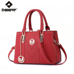 DOLOVE Fashionable New Style Women's Bags 2019, PU Leather  Messenger Bag, One-Shoulder Diagonal Embroidery Handbag