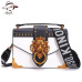 Fashion Metal Lion Head Mini Small Square Pack Shoulder Bag Crossbody Package Clutch Women Designer Wallet Handbags Bolsos Mujer