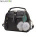 Fashion PU Leather Handbag for Women 2019 New Girl Messenger Bags with Ball Toy Bolsa Female Shoulder Bags Ladies Party Handbags