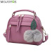 Fashion PU Leather Handbag for Women 2019 New Girl Messenger Bags with Ball Toy Bolsa Female Shoulder Bags Ladies Party Handbags