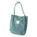 High Capacity Women Corduroy Tote Ladies Casual Shoulder Bag Foldable Reusable Shopping Beach Bag WML99