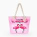 Hot Sale Flamingo Printed Casual Bag Women Canvas Beach Bags High Quality Female Single Shoulder Handbags Ladies Tote BB196