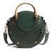 LJL Circular Scrub PU Leather Women Bags Retro Handbag Small Round Women Shoulder Mini Bag