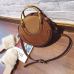 LJL Circular Scrub PU Leather Women Bags Retro Handbag Small Round Women Shoulder Mini Bag