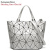 Maelove Luminous bag Women Geometry Diamond Tote Quilted Shoulder Bags Laser Plain Folding Handbags Hologram Free Shipping